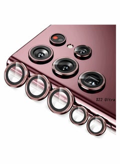Y&D Camera Lens Protector for Samsung S22 Ultra ScratchProof Excefore DropProof Alloy Phone Screen Cover Protection Galaxy 6.8'' Red  - Image 1