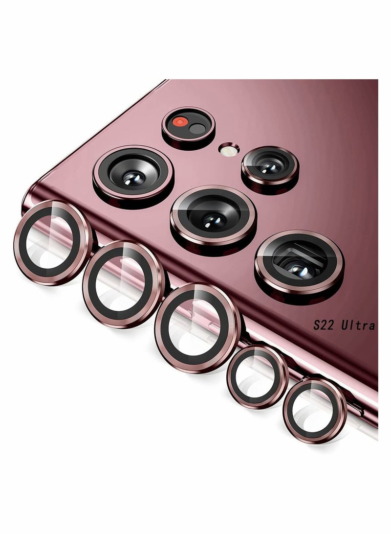 Y&D Camera Lens Protector for Samsung S22 Ultra ScratchProof Excefore DropProof Alloy Phone Screen Cover Protection Galaxy 6.8'' Red  - Image 1