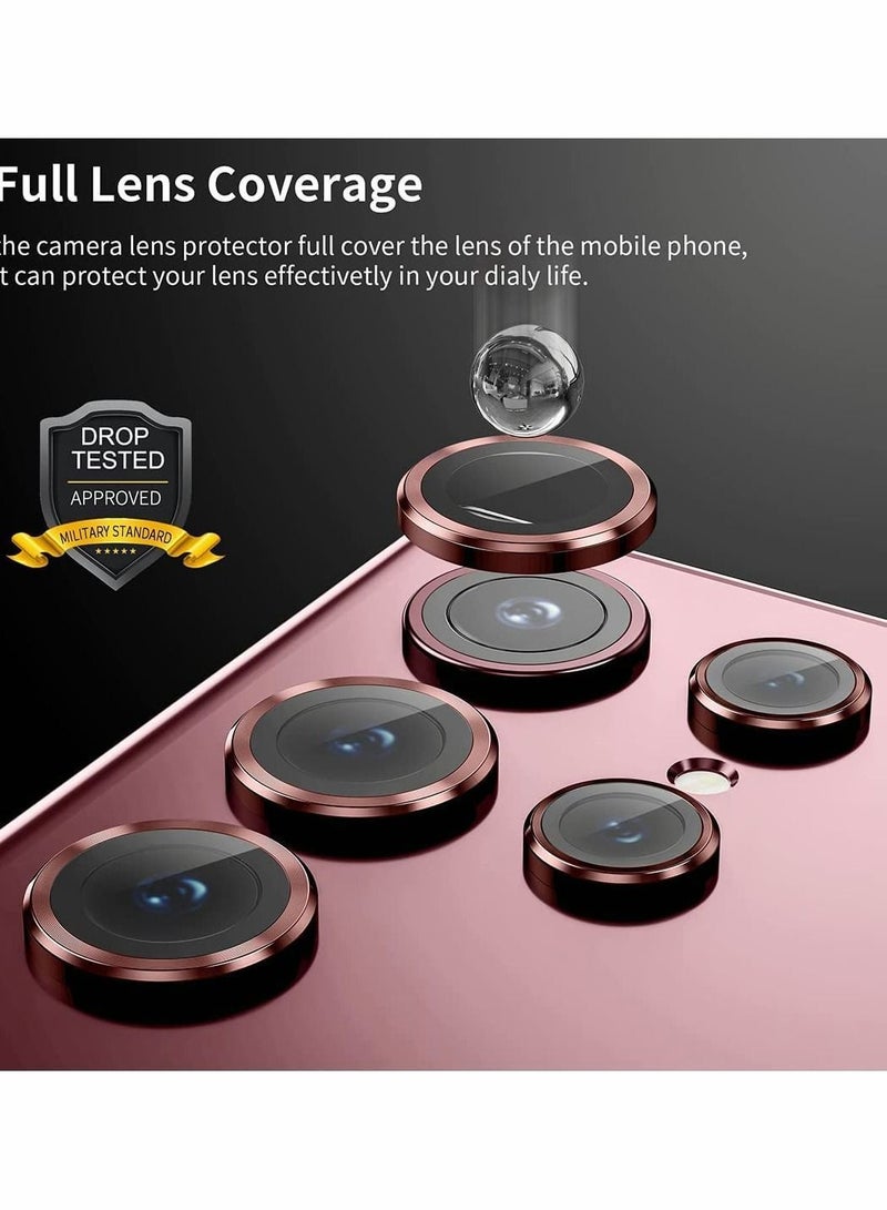 Y&D Camera Lens Protector for Samsung S22 Ultra ScratchProof Excefore DropProof Alloy Phone Screen Cover Protection Galaxy 6.8'' Red  - Image 2