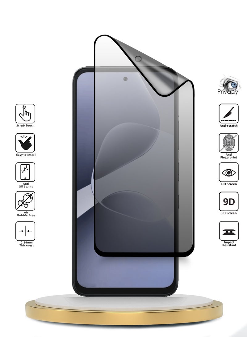 Wtech Infinix Hot 60i 4G 2025 Premium Nano Ceramic Privacy Full Glue Full Cover Matte Flexible Screen Protector (MSCNMP) - Clear/Black - Image 2
