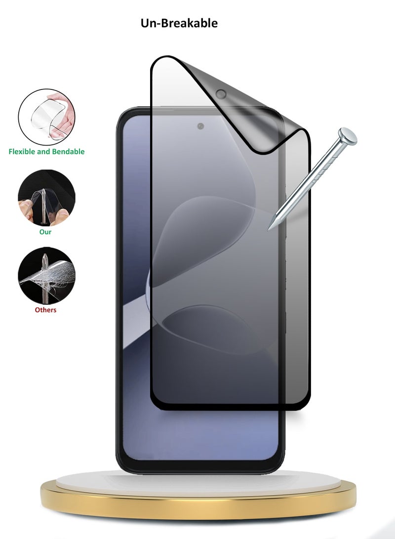 Wtech Infinix Hot 60i 4G 2025 Premium Nano Ceramic Privacy Full Glue Full Cover Matte Flexible Screen Protector (MSCNMP) - Clear/Black - Image 3