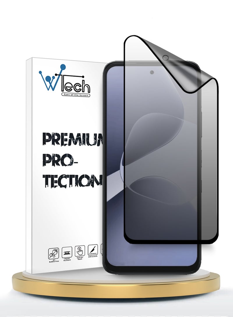 Wtech Infinix Hot 60i 4G 2025 Premium Nano Ceramic Privacy Full Glue Full Cover Matte Flexible Screen Protector (MSCNMP) - Clear/Black - Image 1