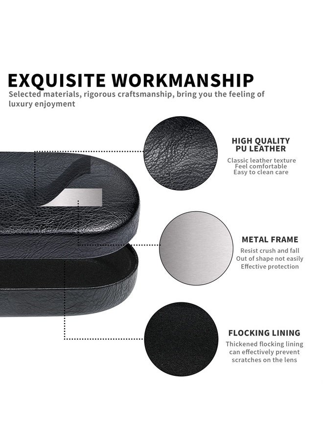 molshine - Hard Shell Sunglasses Case, Classic Large Glasses Case for Women Men, Sunglass Eyeglasses (Black) - Image 1