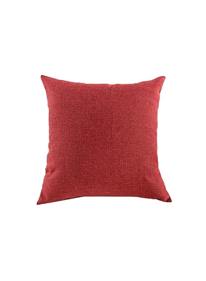 إيروريكس وسادة كتانية مزخرفة محشوة 45×45 سم، لون أحمر Dc8025102570405 - Image 1