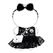 TanAndLin LBB Doll Clothes Elegance in Motion Outfit for 17cm LBB Black Sleeveless Sheer Dress Black Bow Headpiece and White Mini Bag Doll Not Included - Image 3