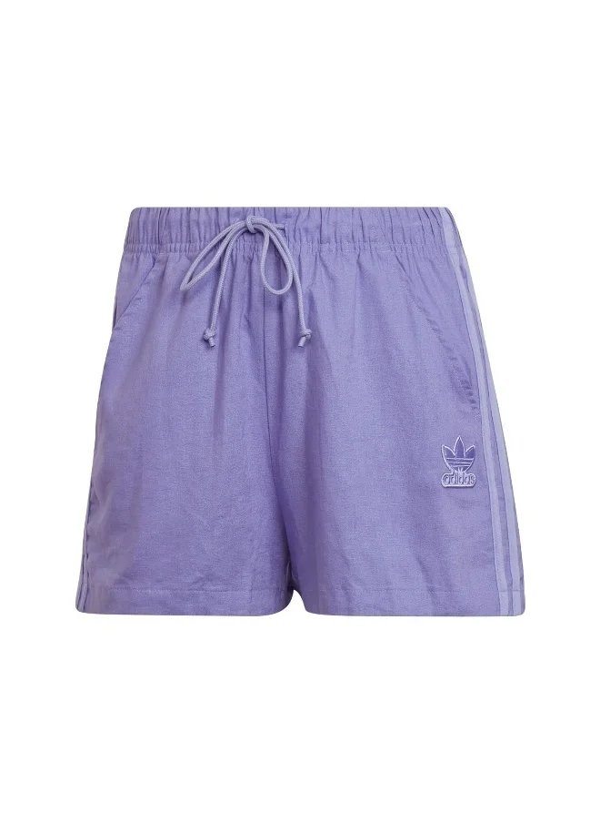اديداس اوريجينالز adidas LINEN SHORTS Purple Originals Women SHORTS