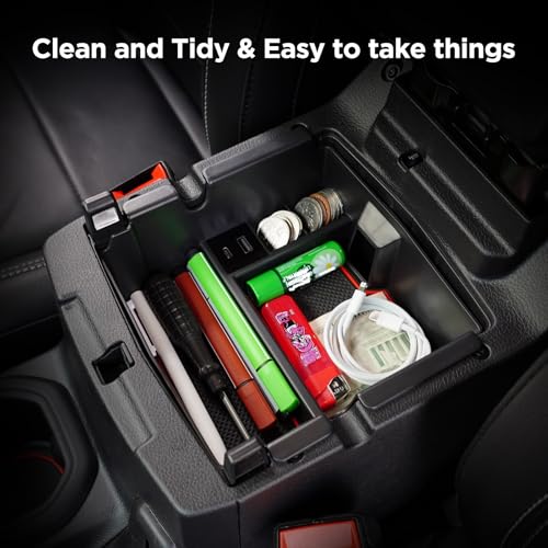 DrCarNow Upgrade Center Console Organizer Tray for Jeep Wrangler JL/JLU 2018-2026 with USB Power Port, Custom Fit for Jeep Gladiator JT Truck 2020-2026 Insert Armrest Tray Accessories (Not for JK/JKU) - Image 5
