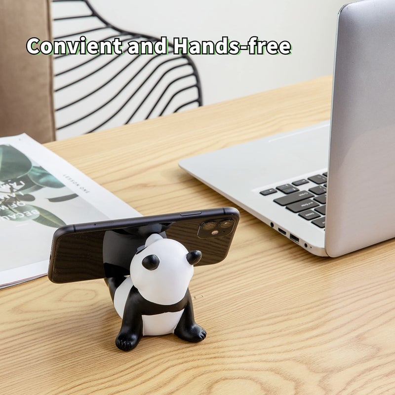 Stellar Panda Kawaii Phone Stand for Desk,Adjustable Compatible with Smartphones and Tablets,Cute Panda Smartphone Stand,Kawaii Room Decor Aesthetic (White) - Image 2