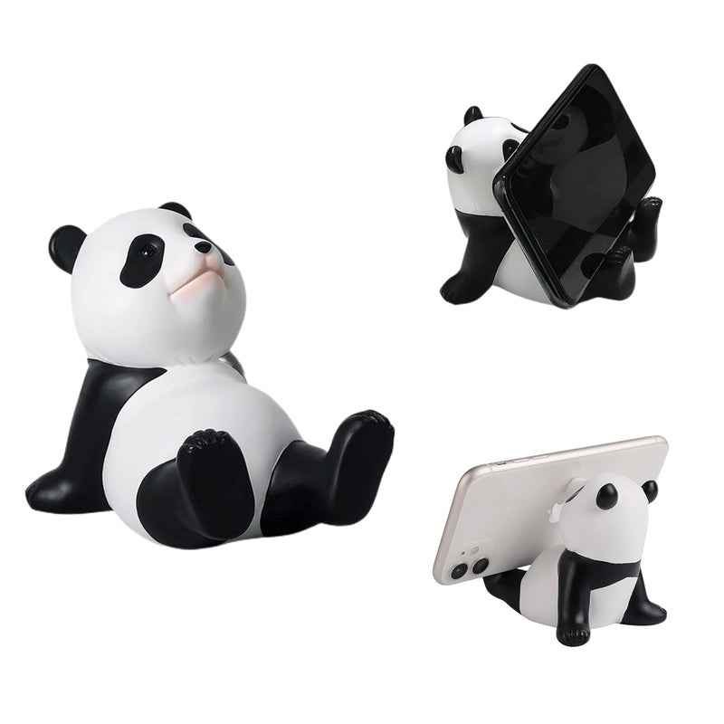 Stellar Panda Kawaii Phone Stand for Desk,Adjustable Compatible with Smartphones and Tablets,Cute Panda Smartphone Stand,Kawaii Room Decor Aesthetic (White) - Image 1