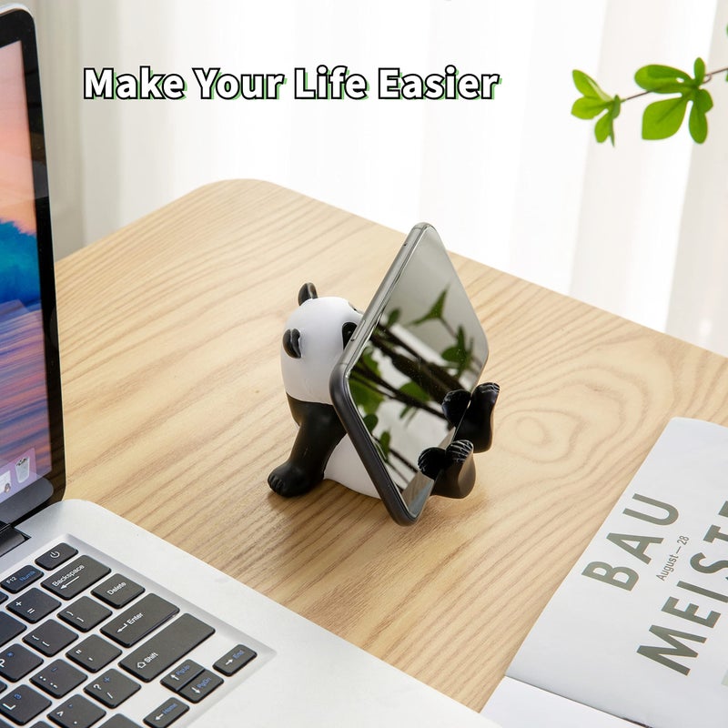 Stellar Panda Kawaii Phone Stand for Desk,Adjustable Compatible with Smartphones and Tablets,Cute Panda Smartphone Stand,Kawaii Room Decor Aesthetic (White) - Image 5