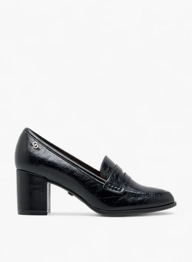 Celeste Women's Textured Slip-On Loafers with Block Heels