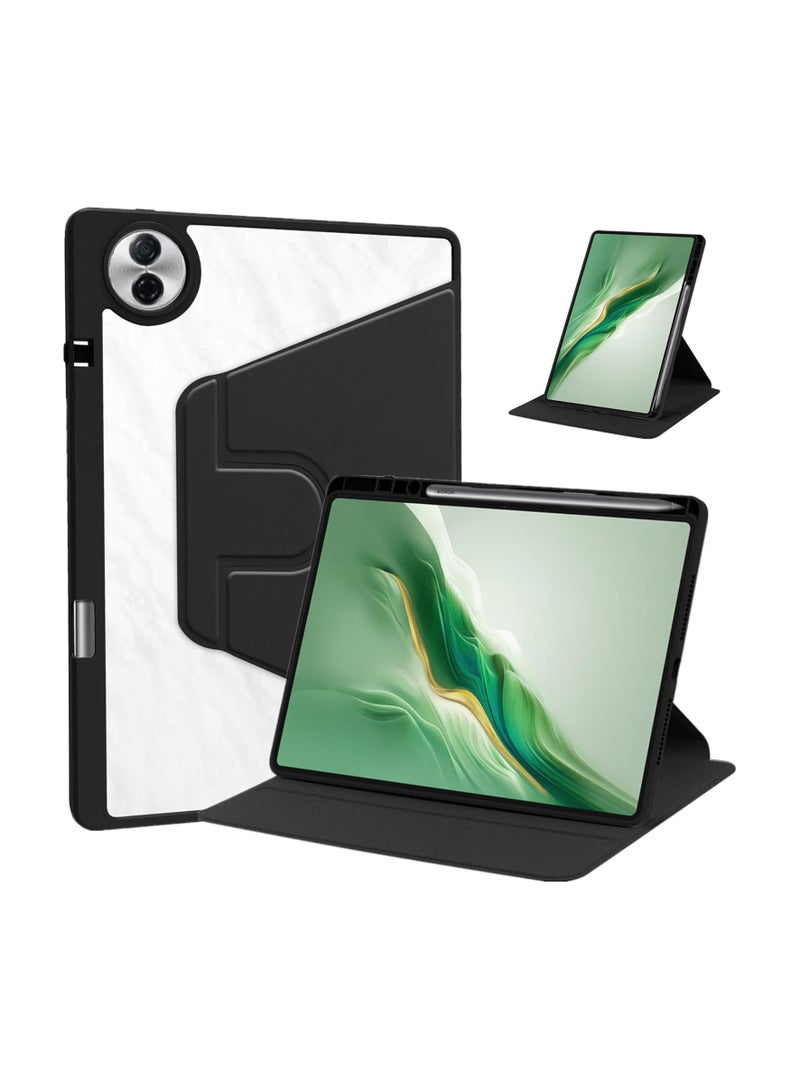 VKL Case Compatible with Honor Pad 10 12.1 Inch 2025 Tablet, Rotating Bracket Flip Cover Intelligent Protective Cover with Pen Slot and Auto Sleep/Wake-up (Black) - Image 1