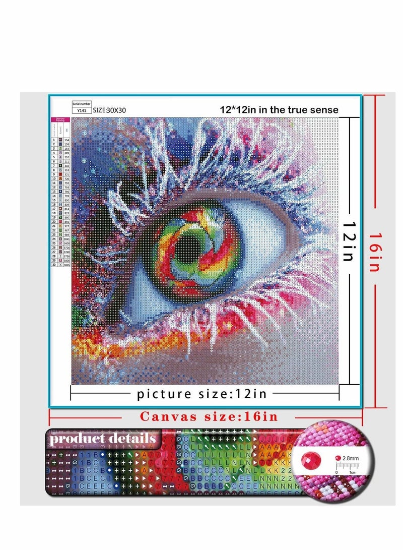 كابتن تيك Diamond Painting Kits for Adults Kids DIY 5D Eye Round Full Drill Crystal Rhinestone Embroidery Paintings Gem Art Kit Home Wall Decor Gifts(30x30cm) KSA | Riyadh, Jeddah - Image 4