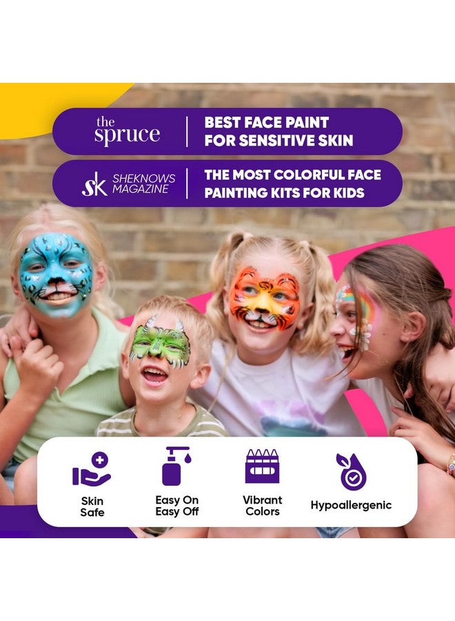 Blue Squid Face Paint Crayons for Kids - 18pcs XL Non-Toxic, Washable Body Paint Crayons - Our Face Painting Kit Makeup Sticks are Easy to Use, Safe for Sensitive Skin and Perfect for a Kids Party - Image 4