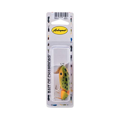 Arbogast Jointed Clicker Jitterbug Topwater Bass Fishing Lure, Excellent for Night Fishing, Frog Yellow Belly, 2 1/2", 3/8 oz - Image 2