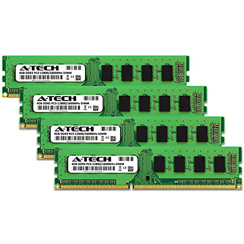 A-Tech 16GB (4x4GB) DDR3 1600MHz PC3-12800 CL11 DIMM 240-Pin Non-ECC UDIMM Desktop RAM Memory Modules - Image 2