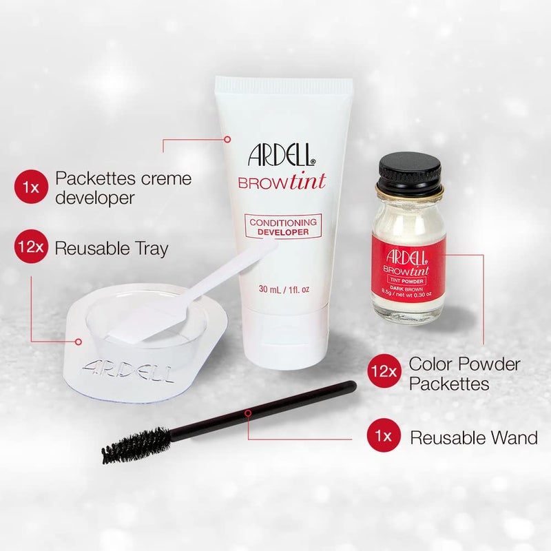 Ardell Brow Tint Kit Dark Brown - Semi-Permanent Eyebrow Dye, Long-Lasting Brow Color with Natural Extracts, Complete Eyebrow Tint Set, 1 Pack - Image 5
