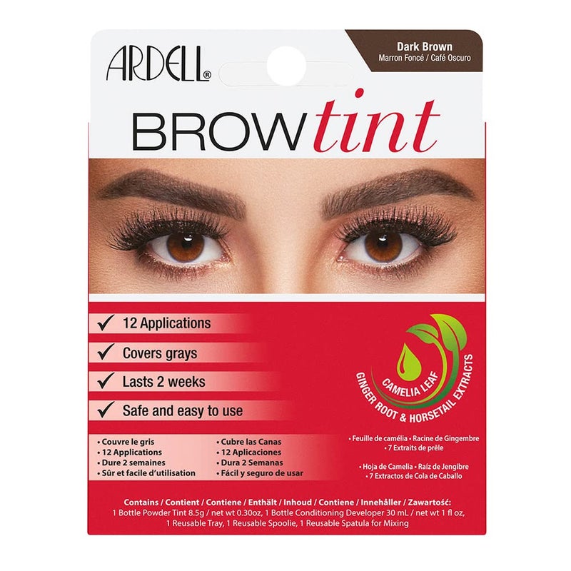 Ardell Brow Tint Kit Dark Brown - Semi-Permanent Eyebrow Dye, Long-Lasting Brow Color with Natural Extracts, Complete Eyebrow Tint Set, 1 Pack - Image 1