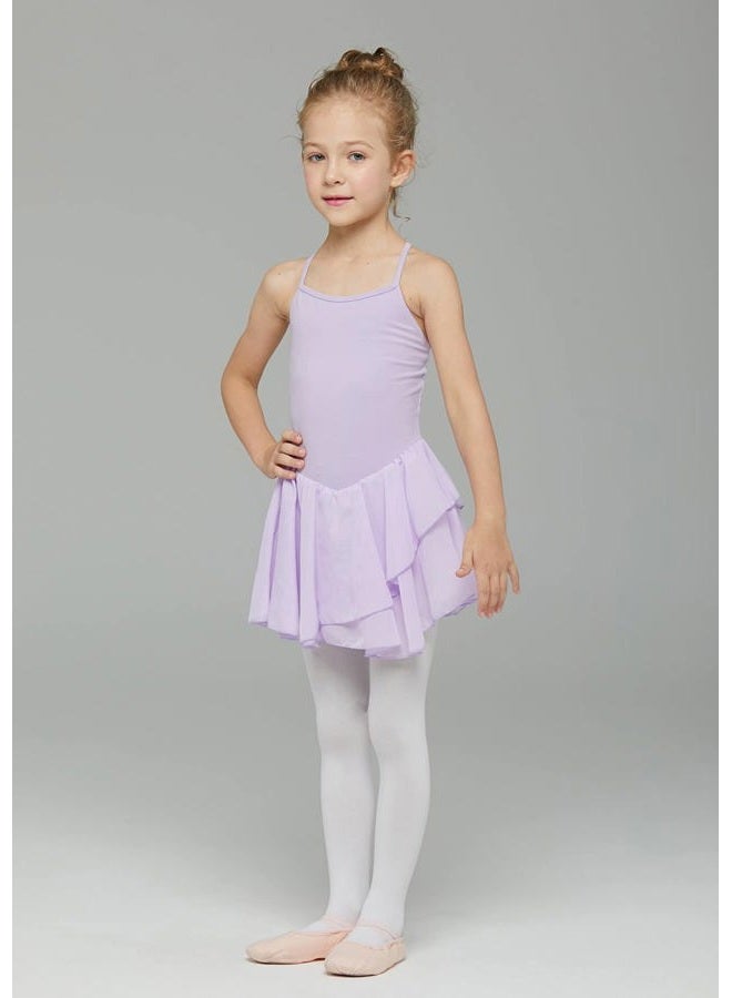 MdnMd Toddler Ballet Leotard for Girls Dance Flutter Sleeve Skirt Ballerina Ballet Dress Outfit, T8 - Purple, 6-8 Years - Image 4