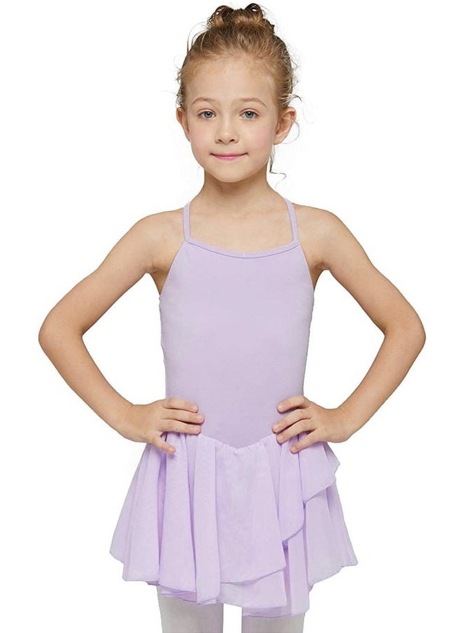 MdnMd Toddler Ballet Leotard for Girls Dance Flutter Sleeve Skirt Ballerina Ballet Dress Outfit, T8 - Purple, 6-8 Years - Image 1