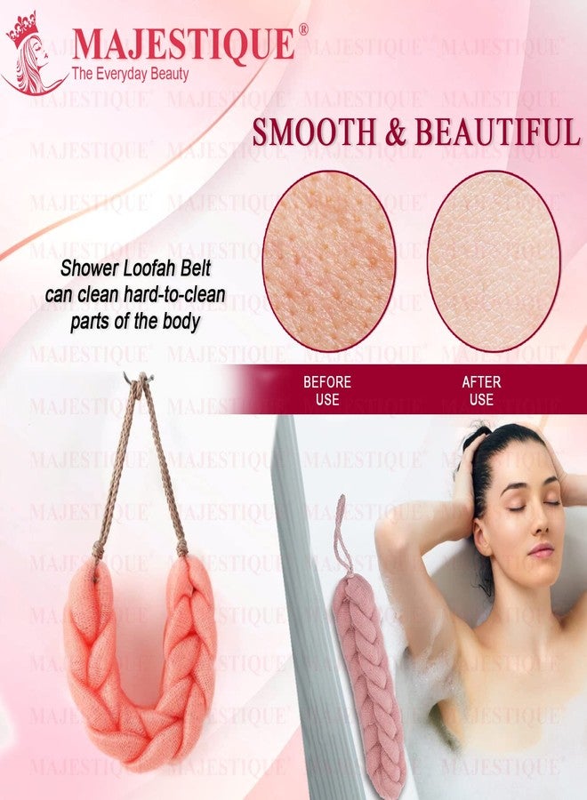 Majestique Bath Shower Mesh Belt, Nature Soft Body Scrubber Exfoliating for Silky Skin, Full Cleanse, Lather Pastel Colors (Color may Vary) - Image 3