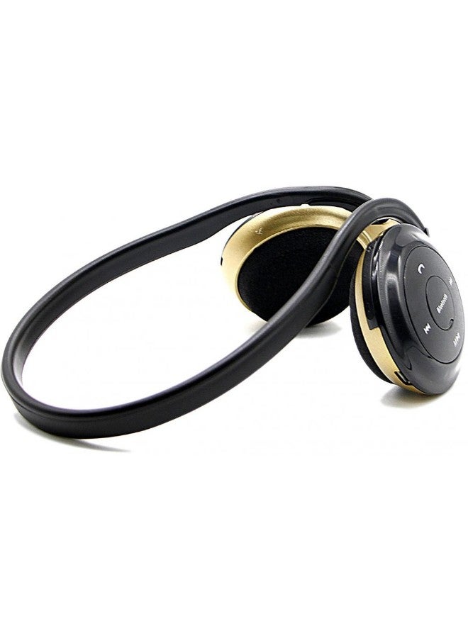 Wireless Bluetooth On-Ear Earphones With Microphone Gold/Black