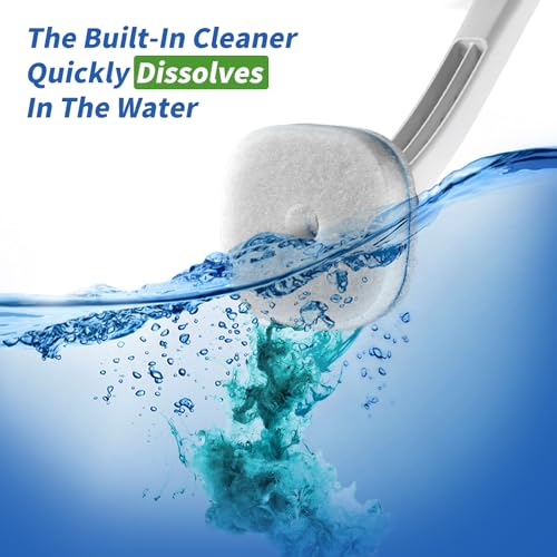 oshang Disposable Toilet Brush 2 Pack- Toilet Bowl Cleaner, Toilet Cleaning Supplies, Toilet Brush with Holder, 28 Refills for Deep Cleaning and Hygienic Bathroom Maintenance - Image 3