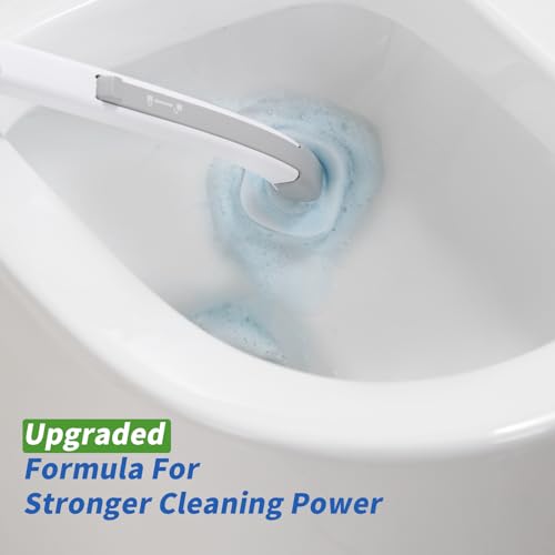 oshang Disposable Toilet Brush 2 Pack- Toilet Bowl Cleaner, Toilet Cleaning Supplies, Toilet Brush with Holder, 28 Refills for Deep Cleaning and Hygienic Bathroom Maintenance - Image 2