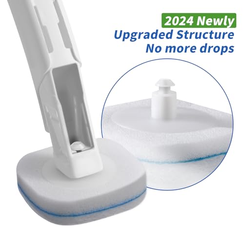 oshang Disposable Toilet Brush 2 Pack- Toilet Bowl Cleaner, Toilet Cleaning Supplies, Toilet Brush with Holder, 28 Refills for Deep Cleaning and Hygienic Bathroom Maintenance - Image 4