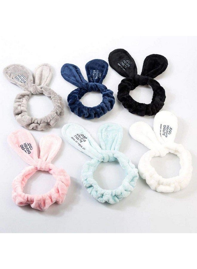 FirstTry First Try Women's Cute Rabbit Bunny Style Headbands, Soft Spa Makeup Fashion Plush Hairband, Cosplay Hair Accessory - Black - Image 2