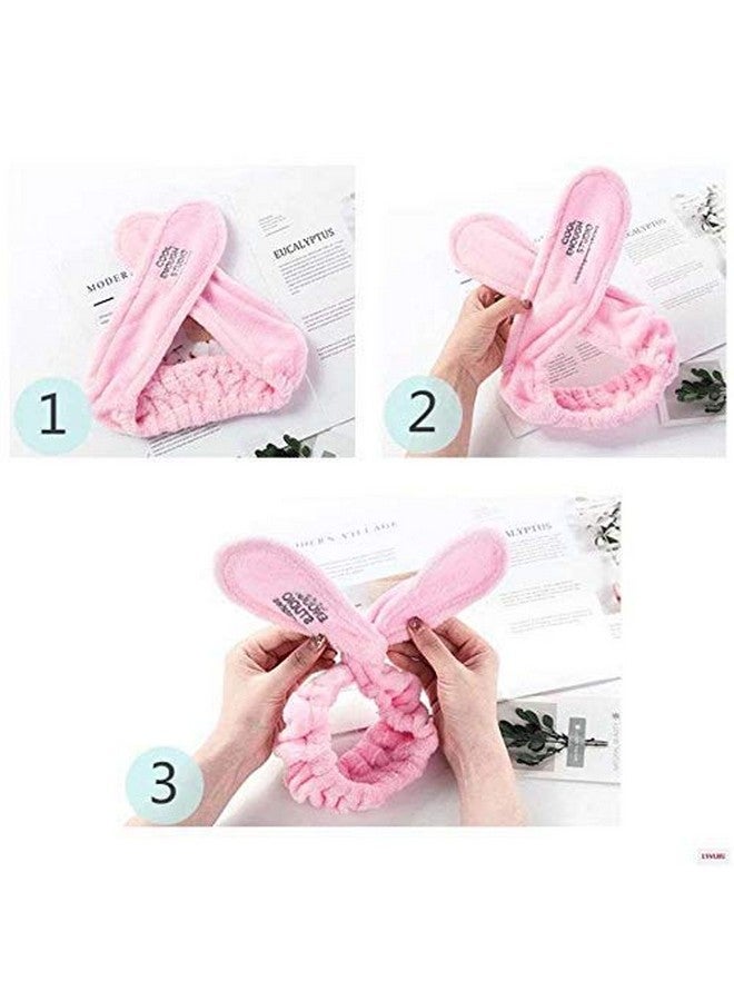 FirstTry First Try Women's Cute Rabbit Bunny Style Headbands, Soft Spa Makeup Fashion Plush Hairband, Cosplay Hair Accessory - Black - Image 5