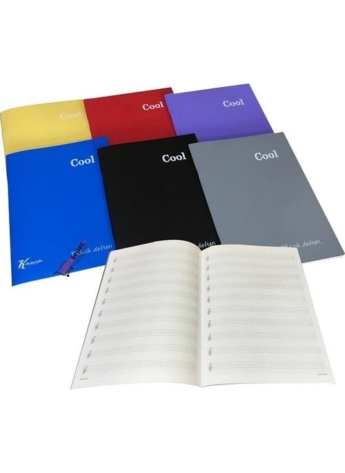Keskin Color Cool A4 40 Sheets Plastic Cover Checkered Music Notebook  - Image 1