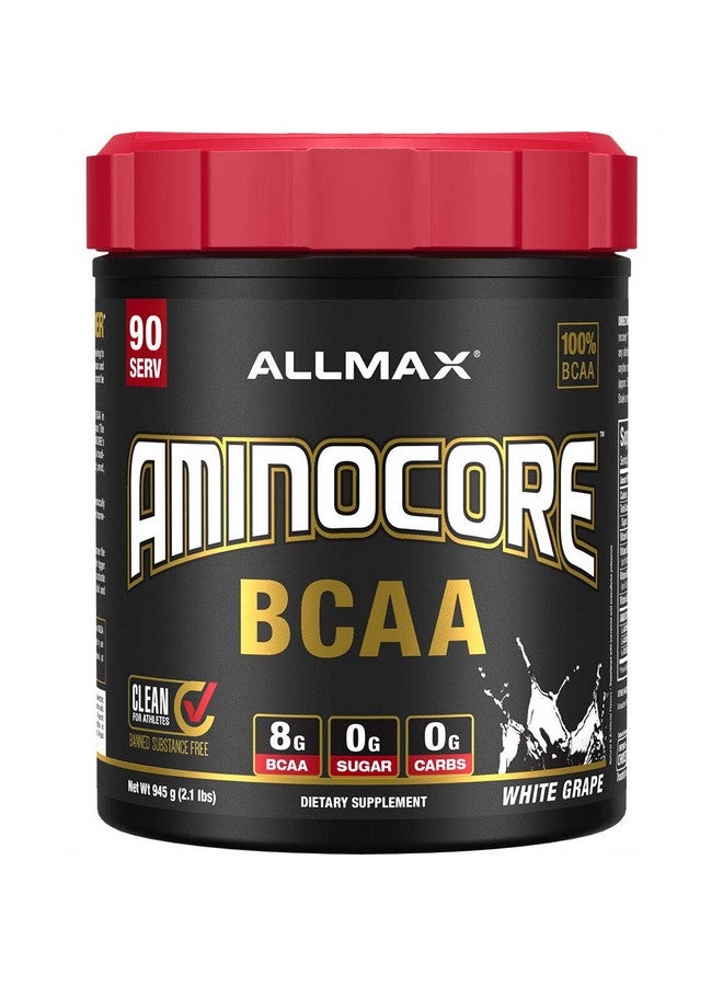 ALLMAX Nutrition AMINOCORE BCAA Powder, 8.18 Grams of Amino Acids, Intra and Post Workout Recovery Drink, Gluten Free, White Grape, 945 g - Image 1