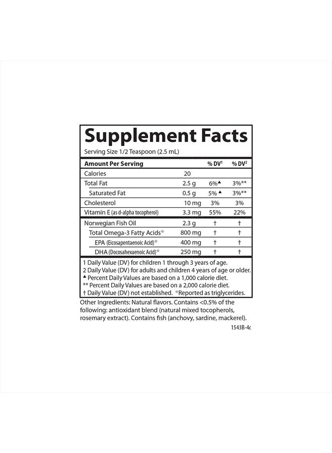 Carlson Kid's The Very Finest Fish Oil Liquid, 800 mg Omega-3s, Norwegian, Wild-Caught Fish Oil, Omega 3 Liquid for Kids, Sustainably Sourced, Lemon, 200 ml - Image 3