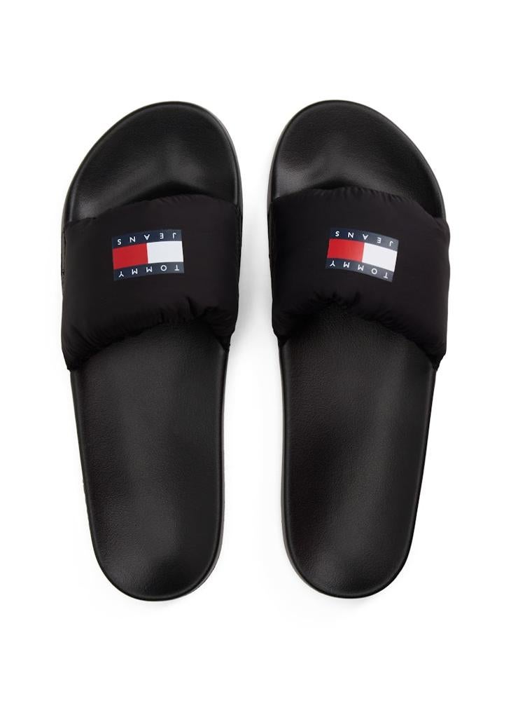 تومي جينز شباشب مسبح مبطنة بشعار - Image 5