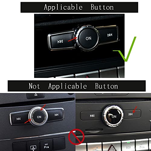 CYCDIY Black Car Volume Button Cover Radio ON Button Cover Trim Sticker Decal Compatible with Mercedes Benz B C E G Class W246 W204 W212 ML W166 CL/SL/CLA/CLS/SLK(Model A) - Image 2