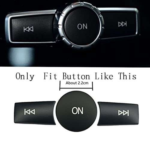 CYCDIY Black Car Volume Button Cover Radio ON Button Cover Trim Sticker Decal Compatible with Mercedes Benz B C E G Class W246 W204 W212 ML W166 CL/SL/CLA/CLS/SLK(Model A) - Image 3