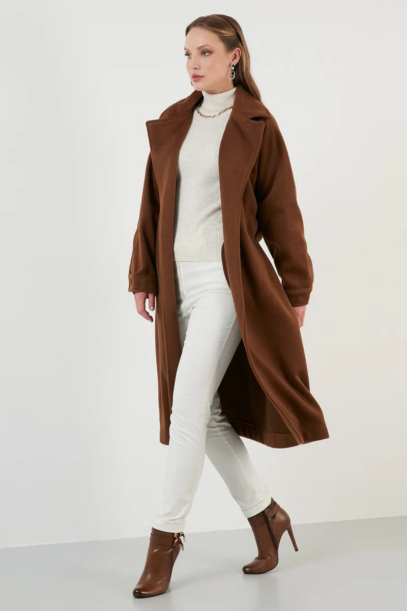 ليلا Oversize Belted Pocketed Winter Coat Women's Coat 42190454
