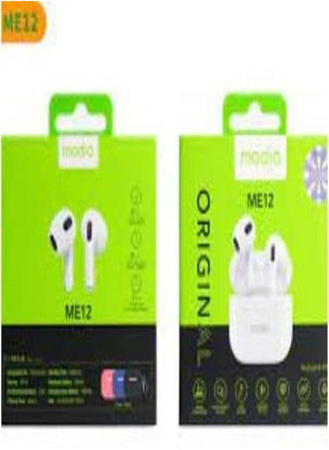Modio ME12 Bluetooth Wireless Earphone for Android and iOS White