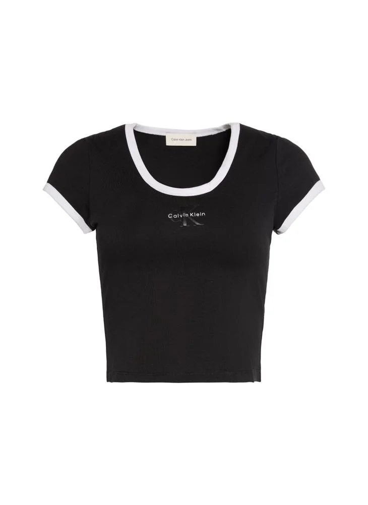 Calvin Klein Jeans  Slim Cotton Stretch Ringer T-shirt for Women | Best Price UAE