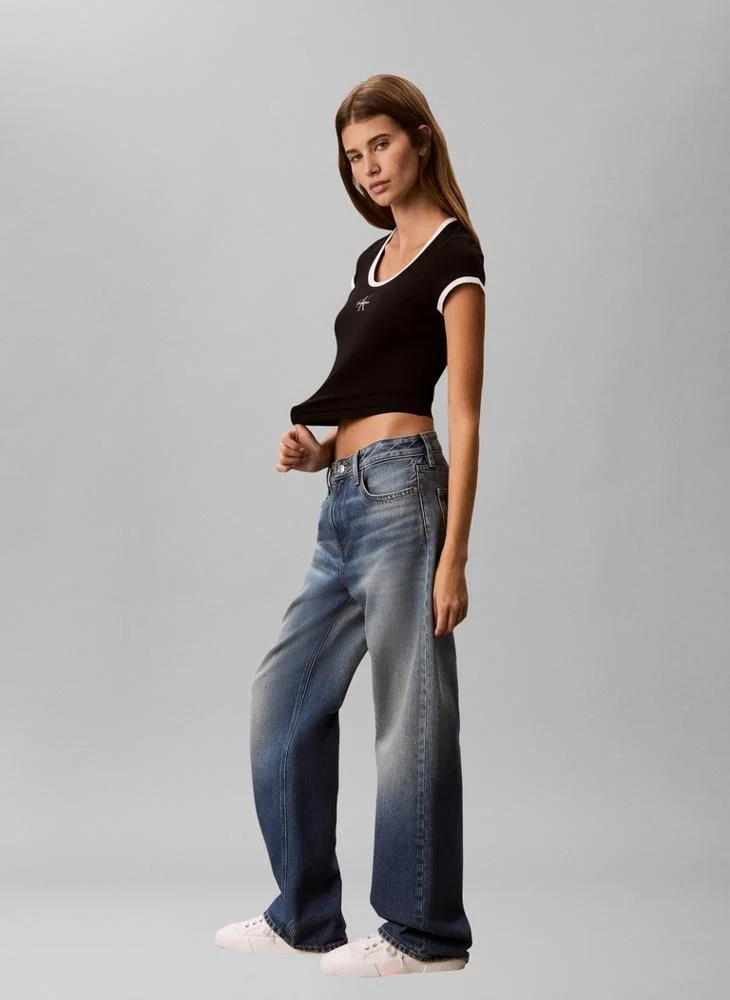 Calvin Klein Jeans  Slim Cotton Stretch Ringer T-shirt for Women | Best Price UAE