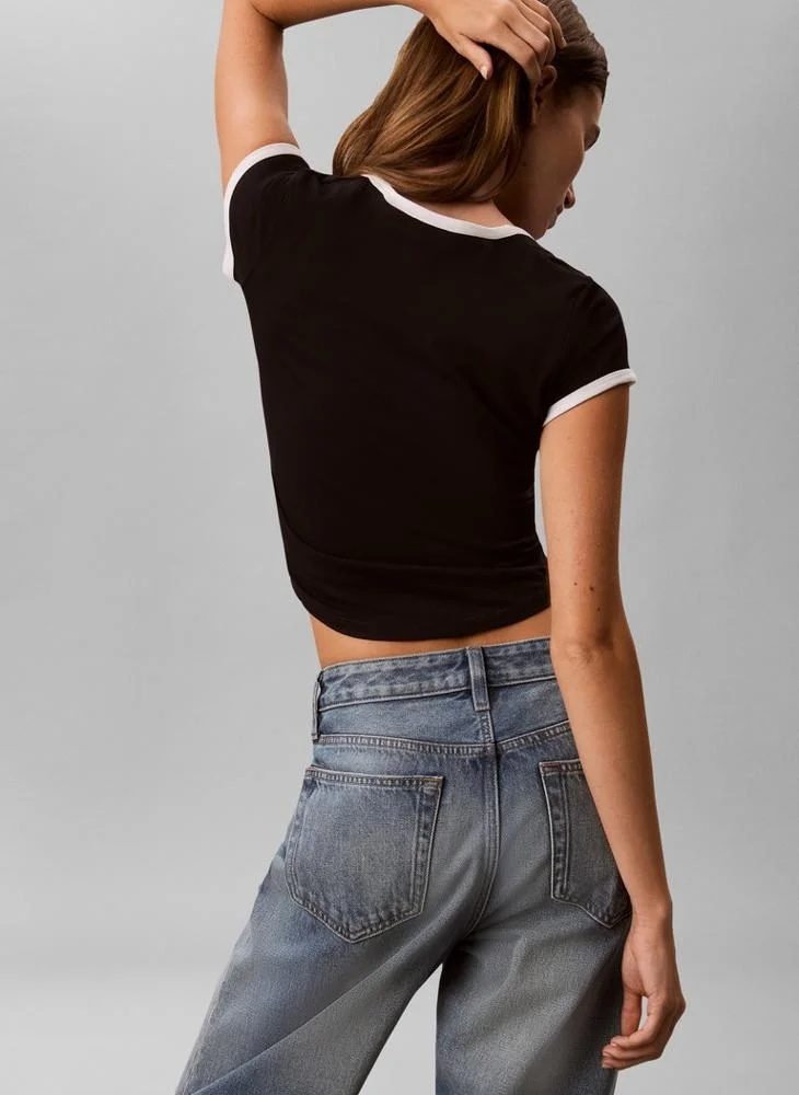 Calvin Klein Jeans Slim Cotton Stretch Ringer T-shirt