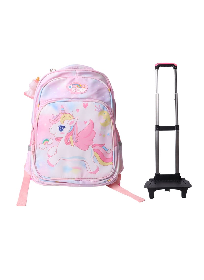 Velaurs Children's Trolley Backpack Waterproof Labor-Saving 2 Wheel Rolling Kids School Bag  - Image 2