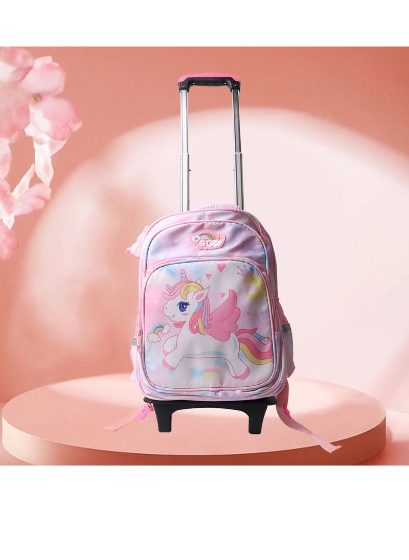 Velaurs Children's Trolley Backpack Waterproof Labor-Saving 2 Wheel Rolling Kids School Bag  - Image 5