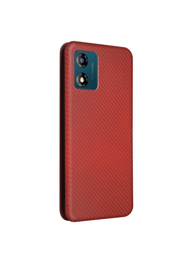 اس-توب جراب لهاتف Motorola Moto E13 4G مصنوع من ألياف الكربون وجلد قابل للطي - Image 3