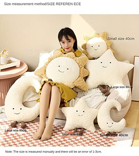 conrtems Moon Star Sun Pillow Sofa Cushion Decorative Lumbar Support Pillow Soft Plush Decorative Pillow 15inches Star - Image 3