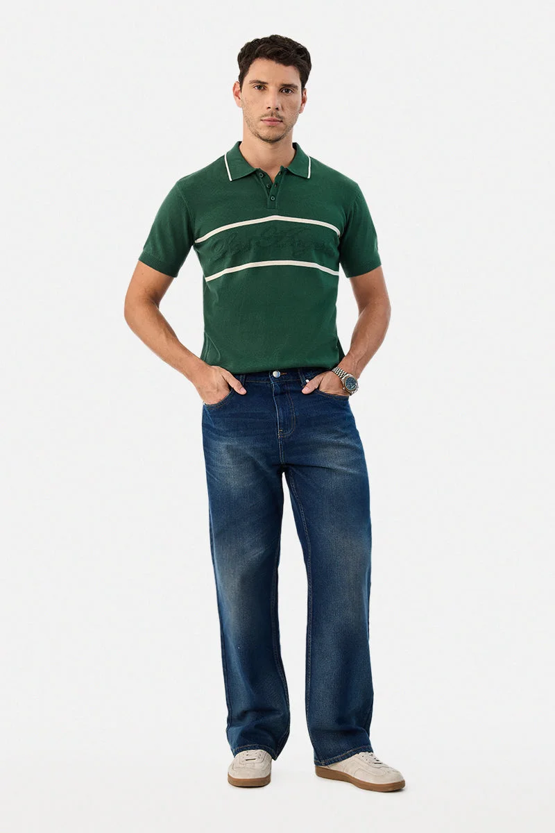 سنيتش 100% Cotton Flat Knit Polo T-Shirt