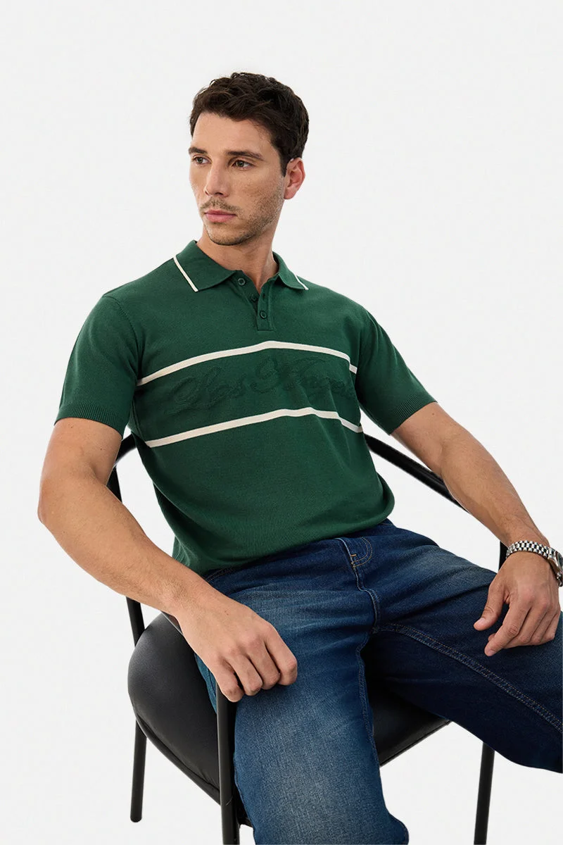 سنيتش 100% Cotton Flat Knit Polo T-Shirt