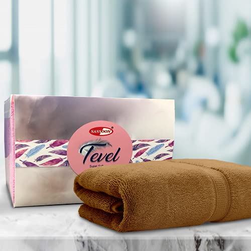 Sassoon Tevel 100% Cotton 1 Piece Men Bath Towel, 700 GSM (75cmX150cm, Otter) Super Soft Zero Twist Absorbent, Soft Material, Towel for Daily Use - Image 1
