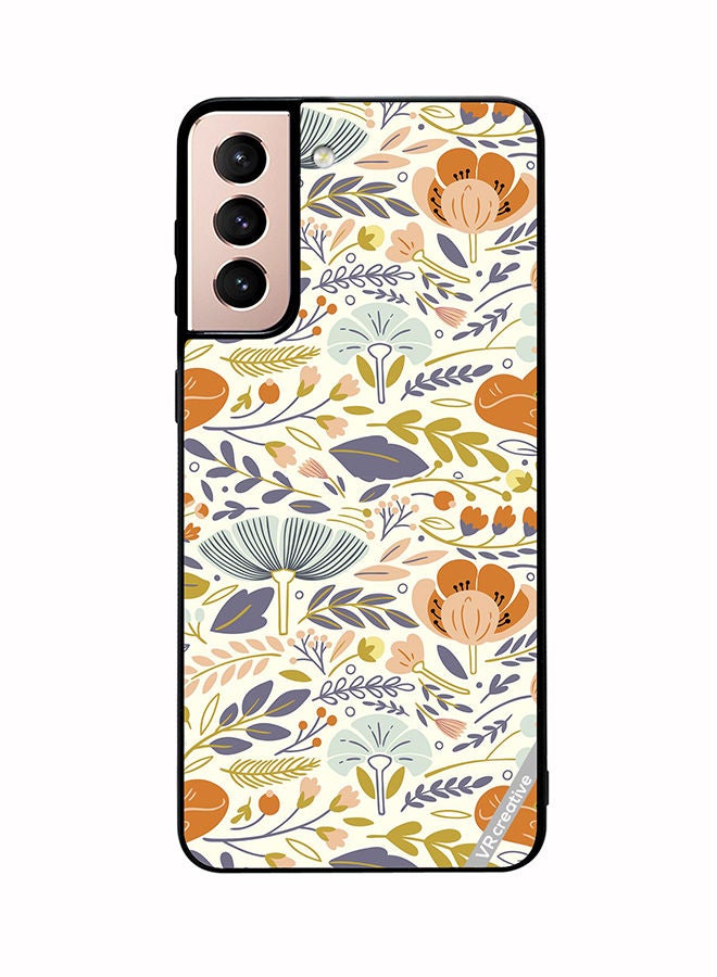 VR CREATIVE غطاء حماية واقٍ لهاتف سامسونج جالاكسي S21 5G بتصميم برتقالي متعدد الألوان - Image 1